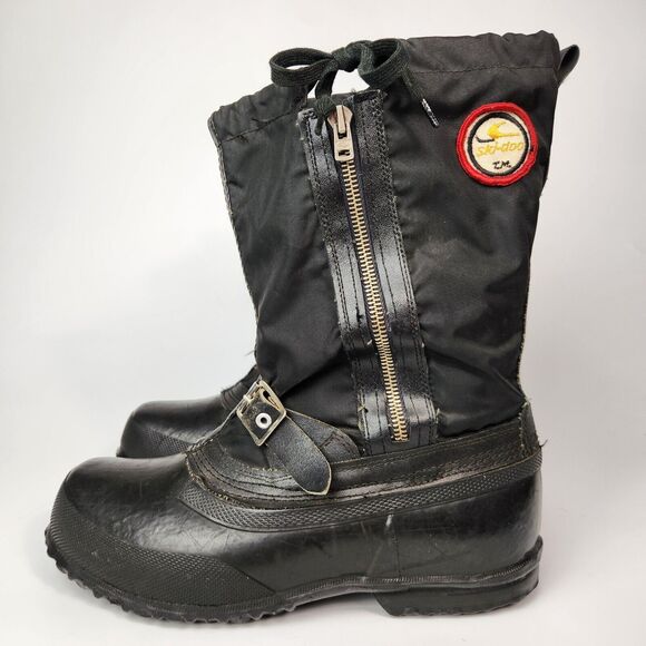 Vtg Ski Doo Boots Mens 6 Snowmobile Embroidered Snow Boots Ice Fishing Utility - Picture 1 of 16